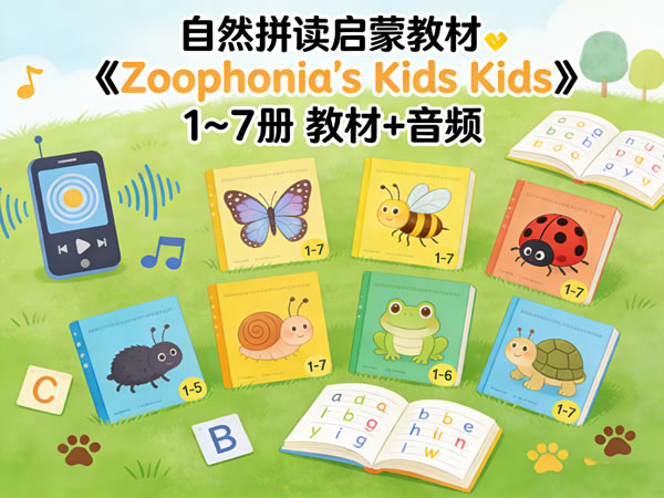 自然拼读启蒙教材《zoophonia’s Kids》1~7册 教材+音频